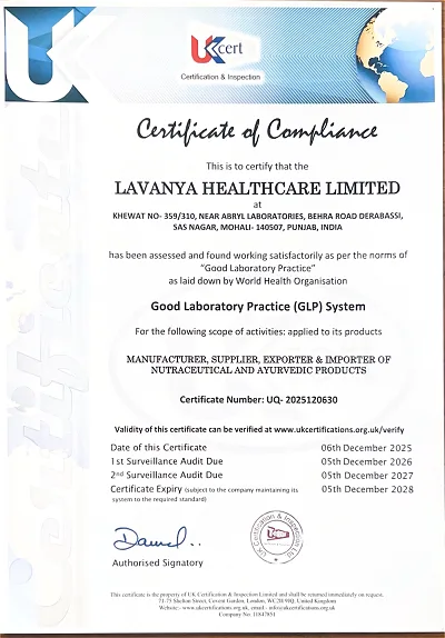 GLP certificate small
