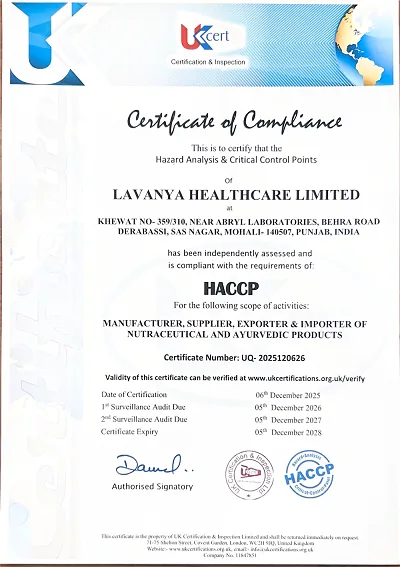 HACCP certificate