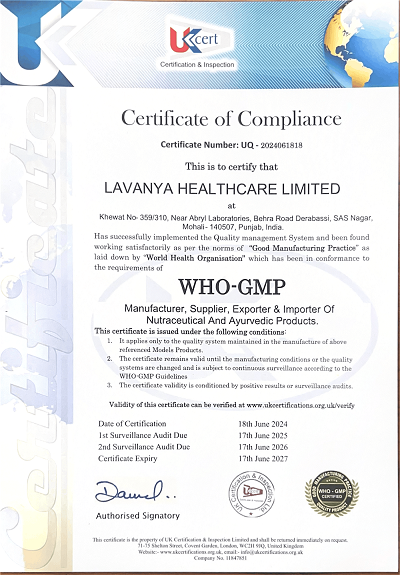 WHO-GMP certificate certificate